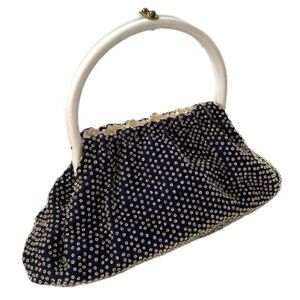 Vintage 50s dot reversible purse plastic handle